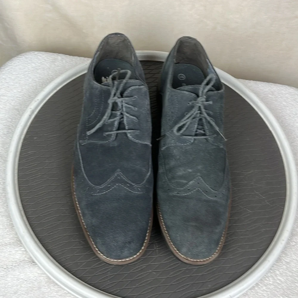 Bruno Marc Urban Suede Leather Lace Up Wingtip Dress Shoes Gray Size 15